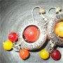 Cercei din jadeit si argint tibetan - cercei colorati