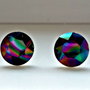 Cercei argint cu piatra Swarovski Chaton 8mm Rainbow Dark