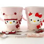 ''Hello Kitty''- cana ceramica + lingurita inox