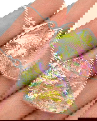 Ag459 - Cercei cu tortita, argint 925, cuart angel aura / rainbow aura / opal aura, forma bruta nefinisata