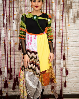 rochie cu crizanteme