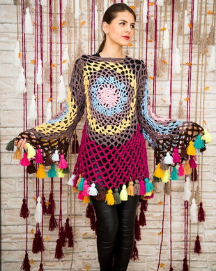 bluzon hippie, colorat ,chic