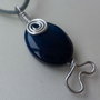 colier din sarma si agata albastra/colier talisman/colier unisex/pandantiv agata albastra - blue fish