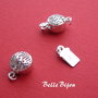 Inchizatoare ornamentala din argint rodiat rotunda cu model perforat aprox 19x8.5x6 mm