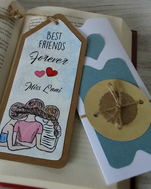 semn de carte pictat panza personalizat trio