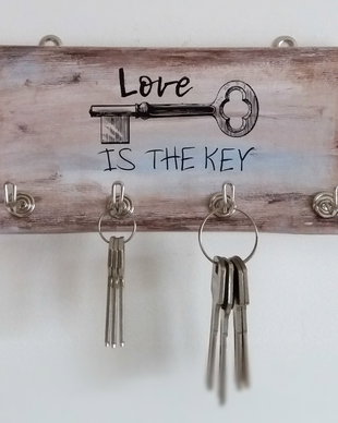 suport chei/diverse pictat canvas personalizat 20x10 cm key