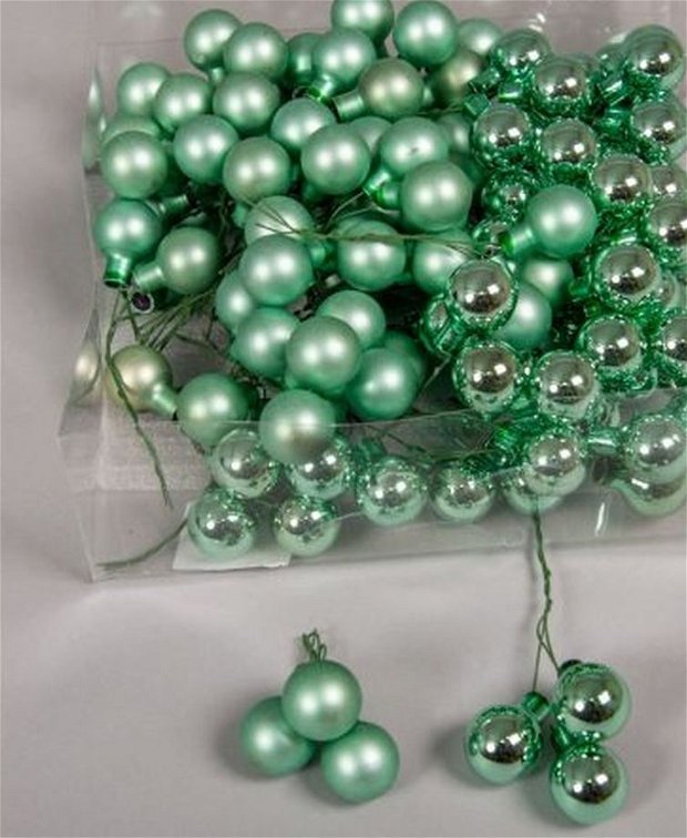 Pick glob de sticla 3buc/set-  verde mat/verde stralucitor