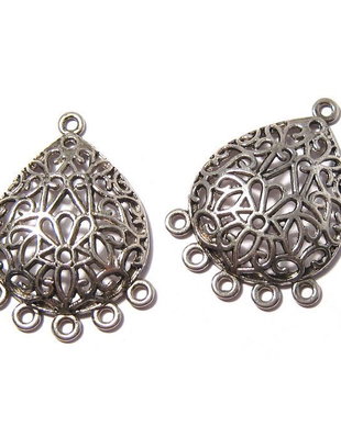 Candelabru, argintiu antichizat, 33x48 mm