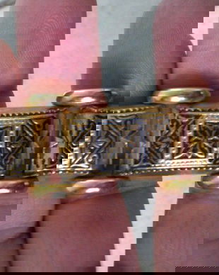 BRATARA SUPERBA VINTAGE AUR NEGRU DE TOLEDO 1940-1950