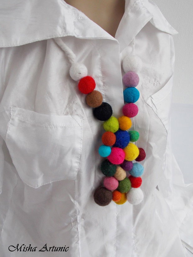 VANDUT - Colier bile multicolore impaslite