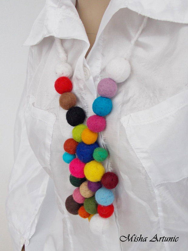 VANDUT - Colier bile multicolore impaslite