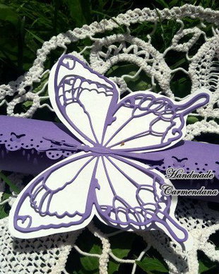 Invitatie papirus cu  fluture