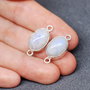 Link-uri Moonstone - in rama  argintata