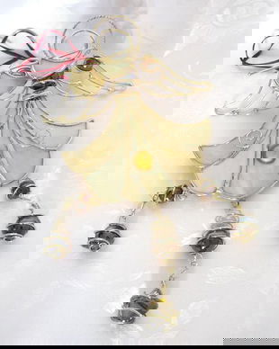 Inger pazitor, decoratiune Craciun, sticla, sarma