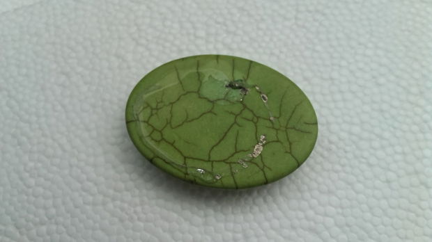 Cabochon turquoise verde, 40x30 mm