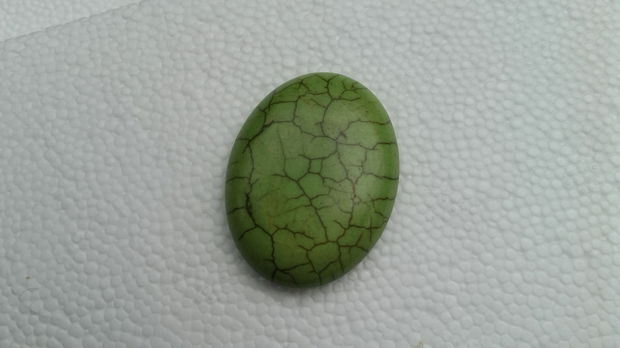 Cabochon turquoise verde, 40x30 mm