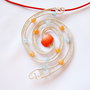 Colier "Soare de vara"- acvamarine, jad, howlit, piele