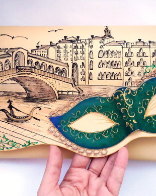 poseta plic handmade unicat din piele - Venezia 2.0