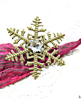 Brosa Fulg de zapada cu cristal Swarovski