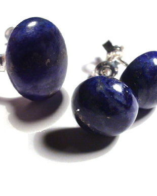 Inel si cercei cu surub din Argint 925 si Lapis lazuli - IN346.1, CE346 - Inel romantic albastru, inel pietre semipretioase, inel reglabil, cercei albastri, set romantic delicat