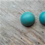 Set 2 cabochoane turquoise de sinteza, 12 mm