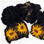 Vandut - Fular din tricot cu flori de Floarea Soarelui impaslite