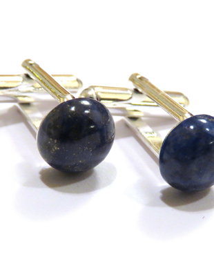 Butoni camasa barbati - Argint 925 si Lapis lazuli - BU444 - Butoni pietre semipretioase, butoni unisex argint, butoni albastri eleganti