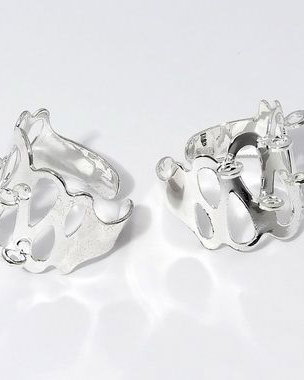 Baza inel, argintie, 17x8 mm