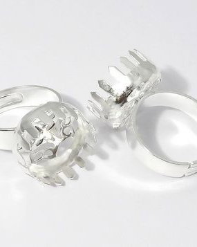 Baza inel, argintie, 19x16 mm