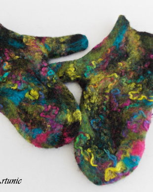 Manusi impaslite, cu un deget - Electric colours