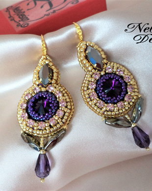 Rezervati D. - "Gold & Purple" - cercei statement