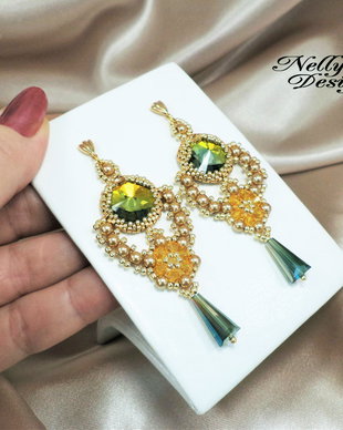 "Cleopatra" - Cercei cristale Preciosa si Swarovski