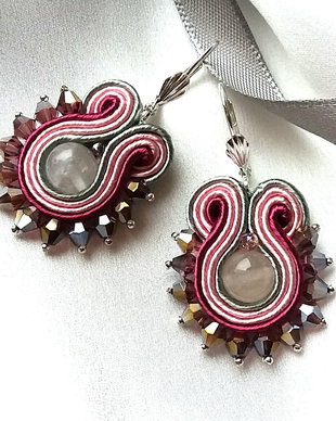 Cercei soutache roz-fucsia