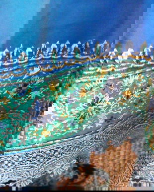 rochie albastra cu broderie