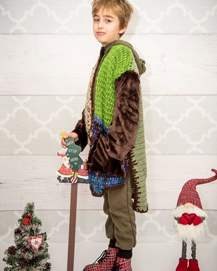 jacheta cool,  crosetata , cu blanita accesorizata
