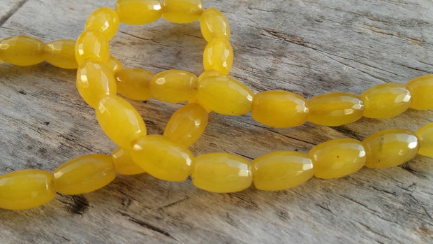 Agate galbene, tubulet fatetat, 10x5 mm