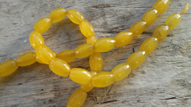 Agate galbene, tubulet fatetat, 10x5 mm