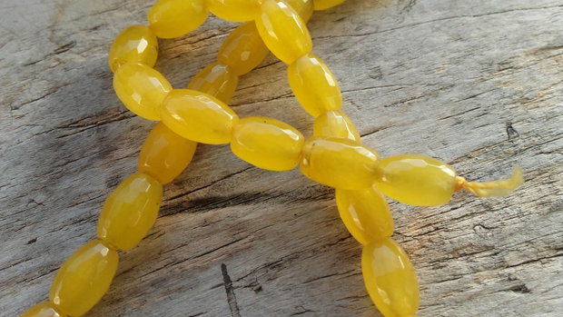 Agate galbene, tubulet fatetat, 10x5 mm