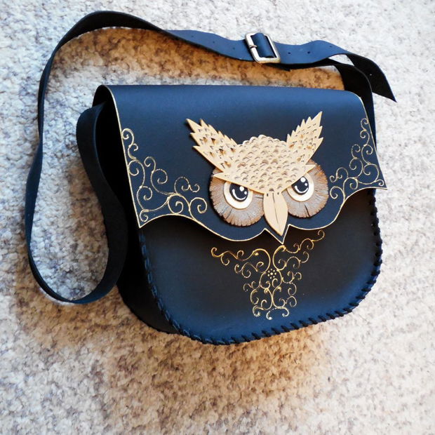 Geanta "Crossbody" handmade unicat- Owl