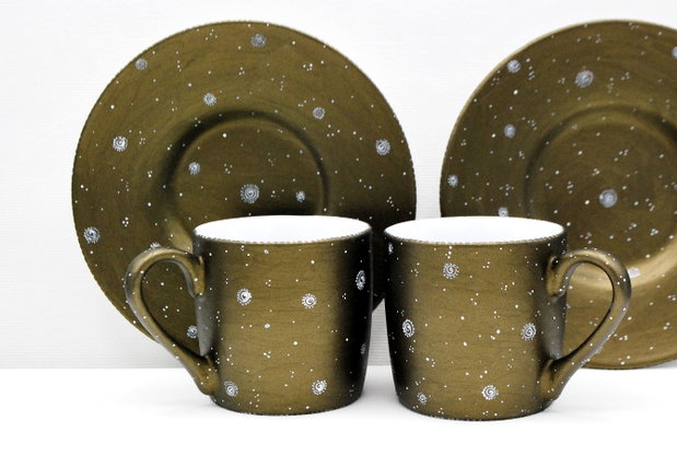 Set Ceainic cu Doua Cesti si Farfurioare " Winter Dreamland " - Winter Collection