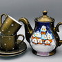 Set Ceainic cu Doua Cesti si Farfurioare " Winter Dreamland " - Winter Collection