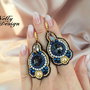 "Blue Night" - Cercei broderie cristale Preciosa