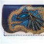 Poseta plic handmade unicat din piele naturala -Blue Dragon of Thrones
