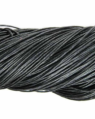 Ata din bumbac cerata, 1 mm, neagra