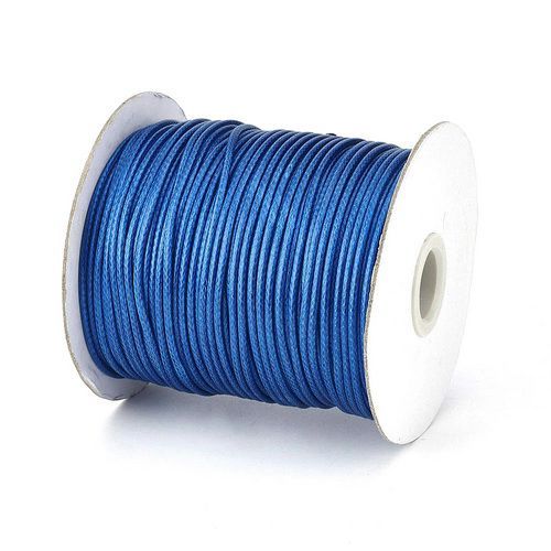 Ata din poliester cerata, 1 mm, albastru inchis