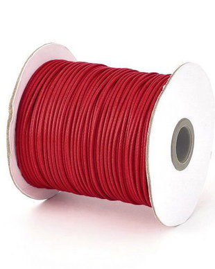Ata din poliester cerata, 1 mm, rosie-118