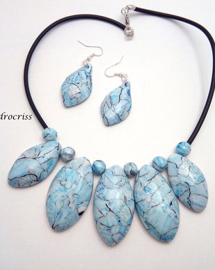 Blue set bijuterii din lut polimeric