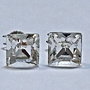 Cercei argint 925 cu piatra Swarovski Fancy Square 6mm Crystal