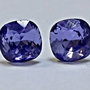 Cercei argint 925 cu piatra Swarovski Square 8mm Tanzanite