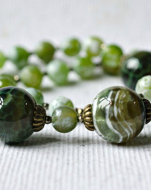 Colier agate verzi
